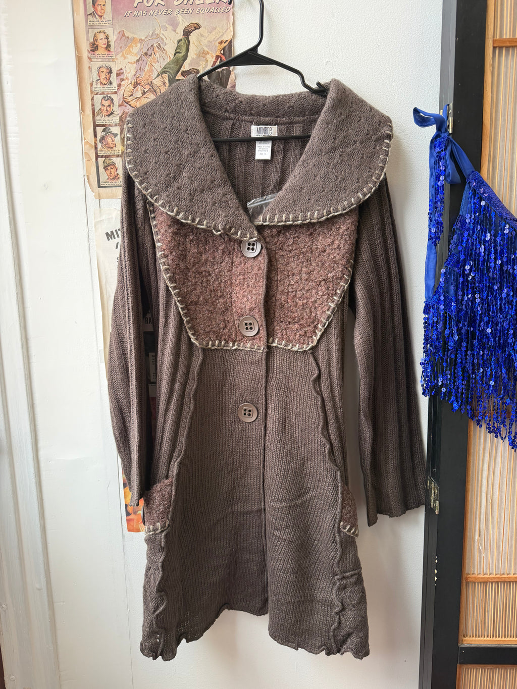 brown cardigan