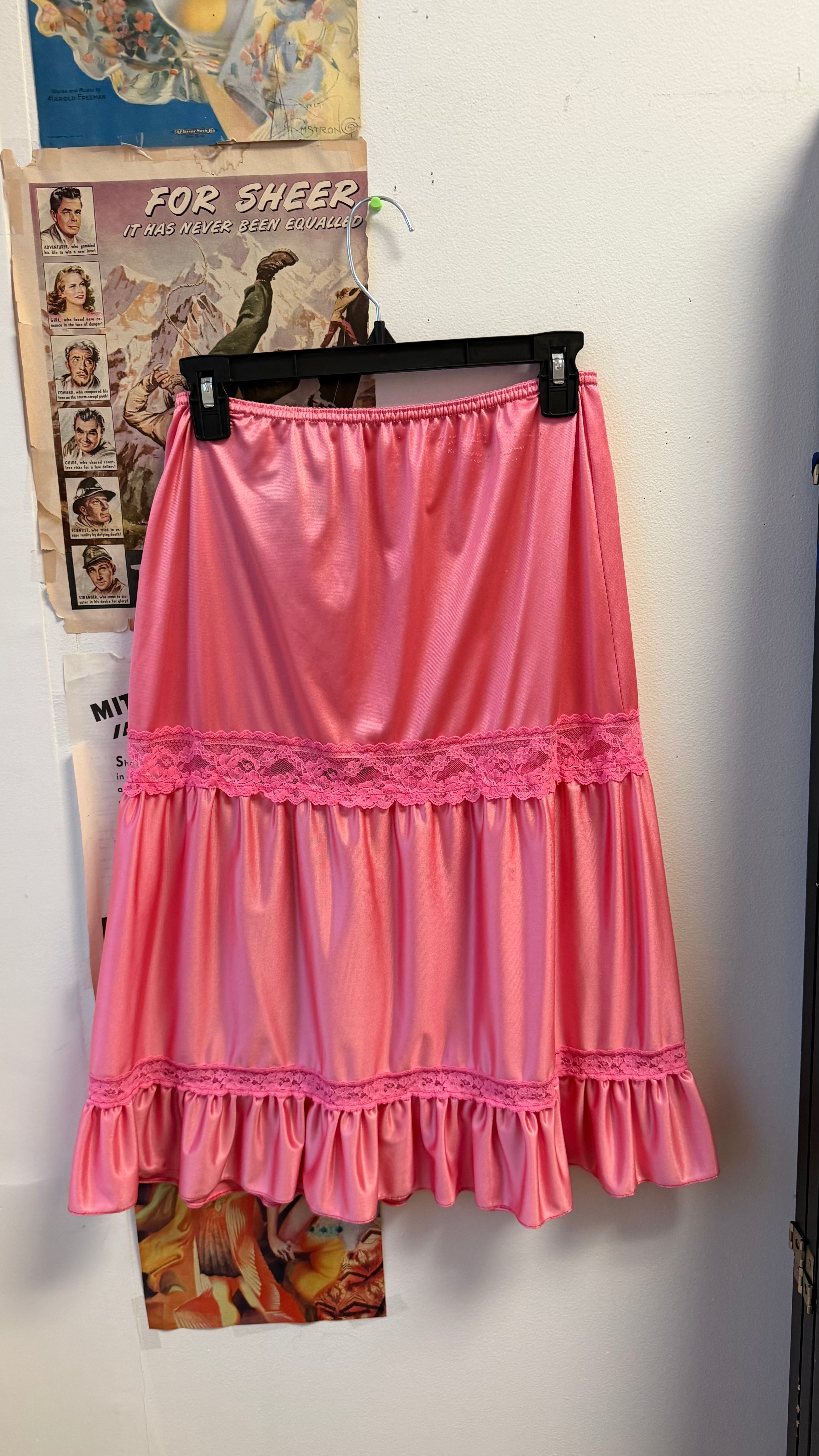 pink skirt slip