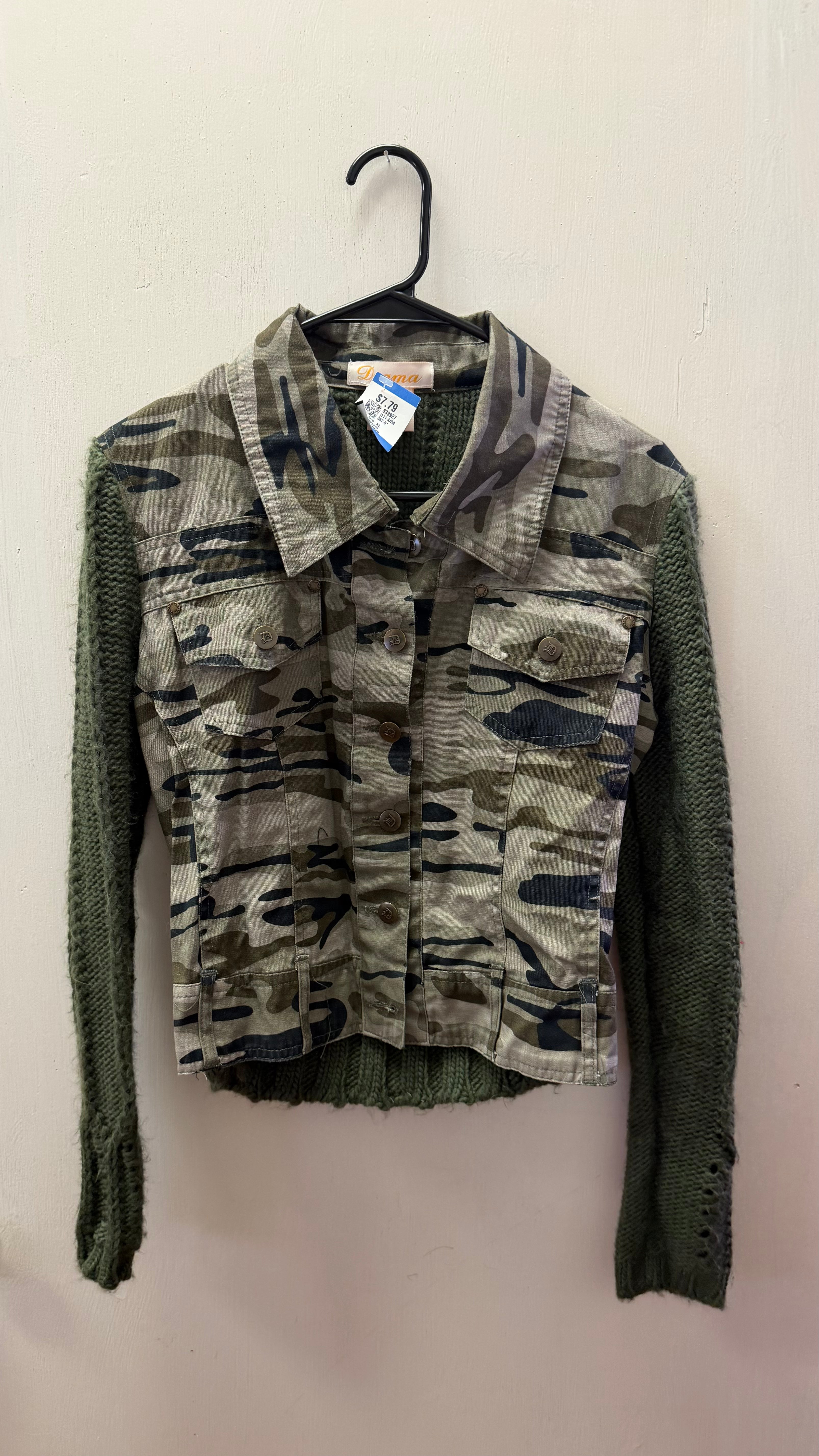 camo knitted  jacket